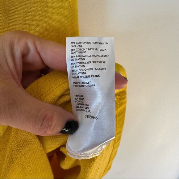 Anthropologie Saturday Sunday Yellow Gold Sunny Puff Sleeve Sweatshirt Dress S - Picture 7 of 7